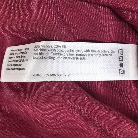 EILEEN‎ FISHER Red Velvet Dolman Sleeve Blouse Boxy Top Silk Blend XXS New - Picture 7 of 9